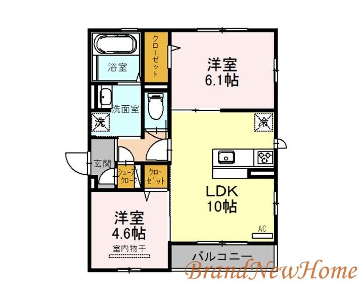 PARKSIDE新金岡(2LDK/1階)の間取り写真