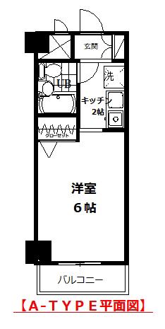 ライフシティ(1K/4階)の間取り写真