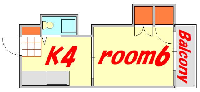 島津ビル(1K/2階)の間取り写真