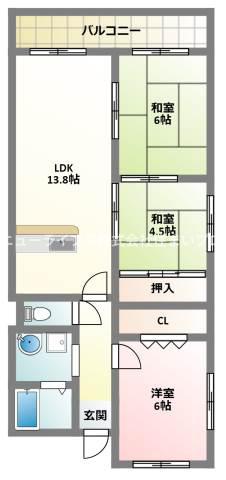 プランドール・マツカワ(3LDK/3階)の間取り写真