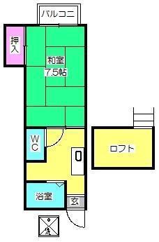 アートインアドバンス(1K/2階)の間取り写真