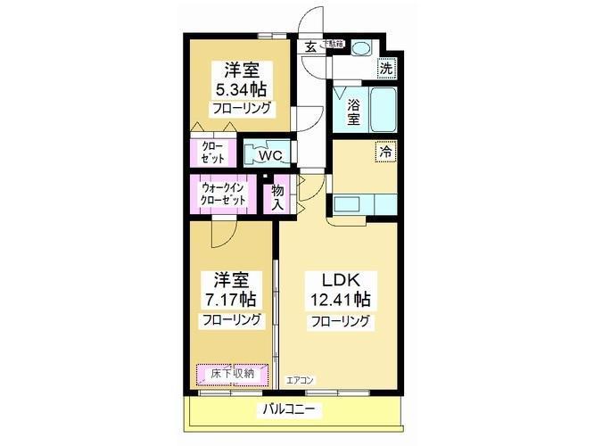 サン・ミケーレ(2LDK/4階)の間取り写真
