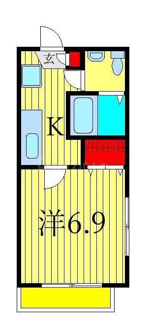 ルピナス町屋(1K/2階)の間取り写真