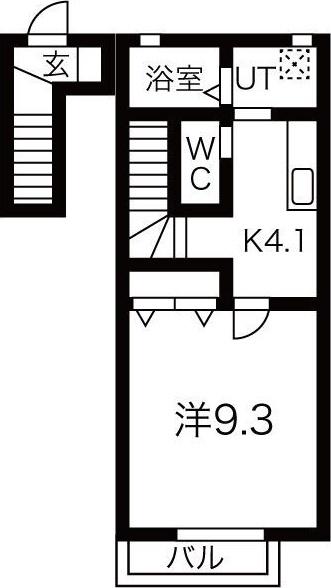 MEZY南仙北(1K/2階)の間取り写真