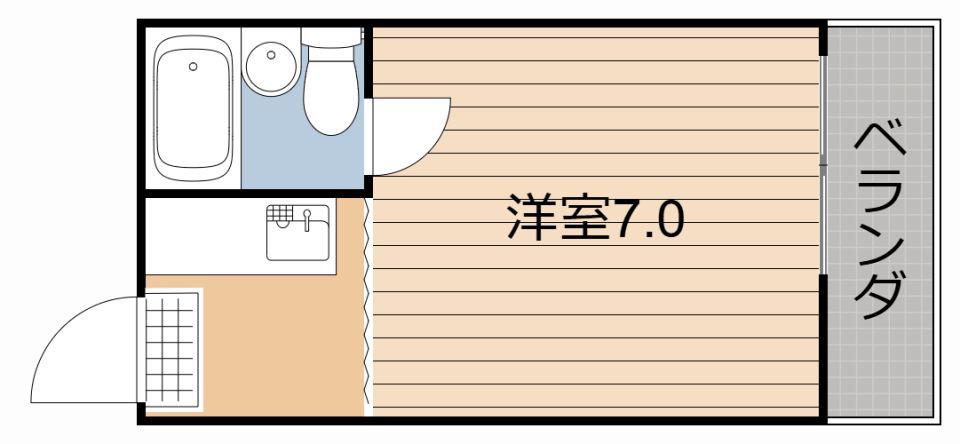 田上コーポ(1K/3階)の間取り写真