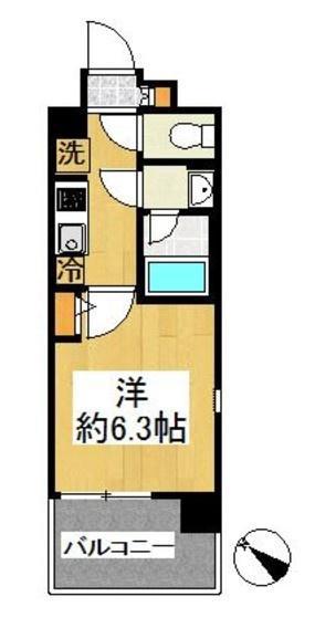 プロスタイルウェルス横浜天王町SR(1K/1階)の間取り写真