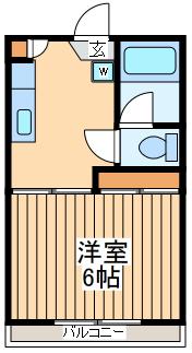 シャンブル南台(1K/1階)の間取り写真