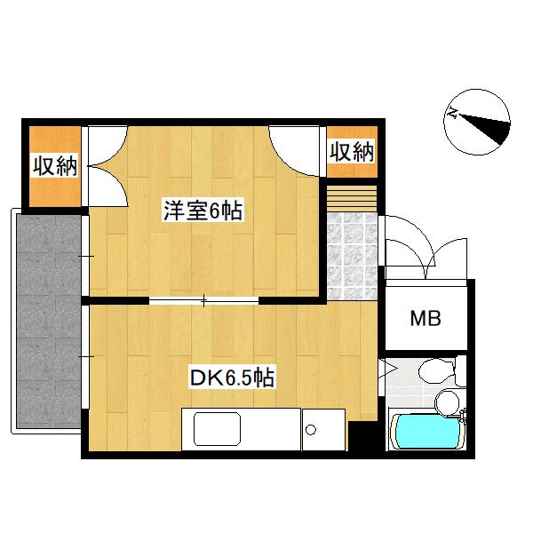 コーポ植田(1DK/4階)の間取り写真