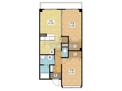 PROSPERITYPLACE(2LDK/3階)の間取り写真