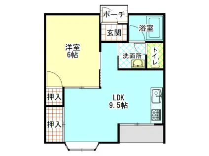 シャトルハイツ(1LDK/1階)の間取り写真