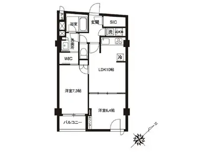 URBAN-PARK代官山(2LDK/3階)の間取り写真