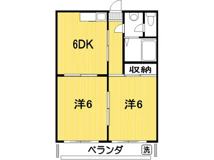 ポラリス一宮(2DK/2階)の間取り写真