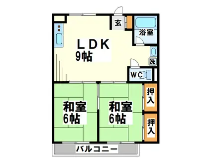 澤井マンション(2LDK/1階)の間取り写真