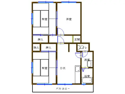 レジデンス須田(3DK/2階)の間取り写真