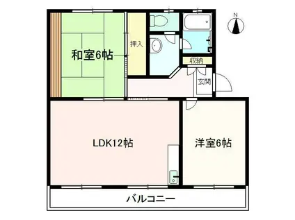 後藤ハイツ(2LDK/3階)の間取り写真