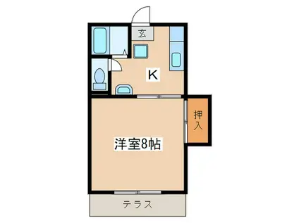 アパ-ト芦谷シオン(1K/1階)の間取り写真