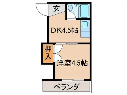ハイツ川井(1DK/1階)の間取り写真