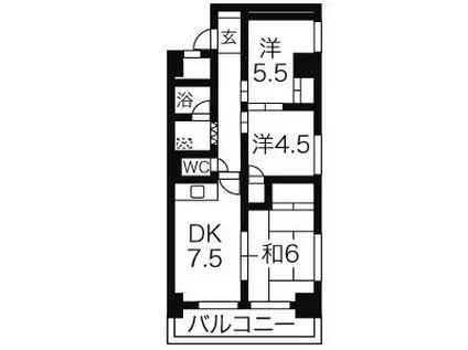 コスモハイム七番町(3DK/2階)の間取り写真