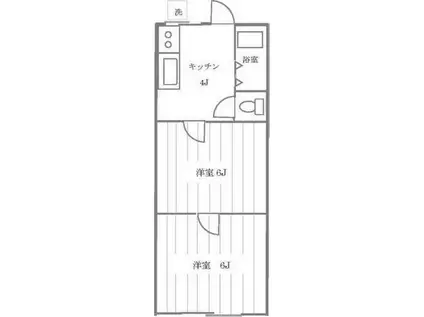 KIハイツ(2K/2階)の間取り写真