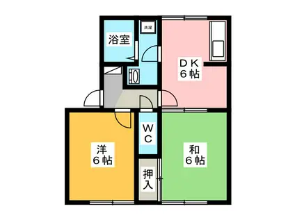 エーデルハイムひかり(2DK/1階)の間取り写真