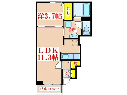 HIKARIFOREVER(1LDK/1階)の間取り写真