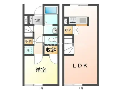 レオネクスト市場台北館(1LDK/1階)の間取り写真