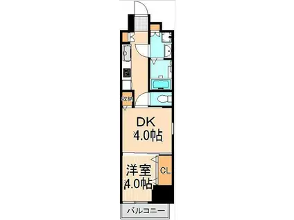 日神デュオステージ浅草三筋(1DK/9階)の間取り写真