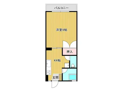 宇宿マンション(1K/4階)の間取り写真