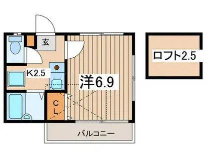 フィットハウス桜ケ丘(1K/2階)の間取り写真