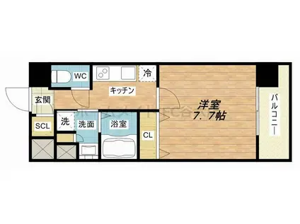 パラゴン布施駅前(1DK/6階)の間取り写真