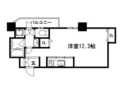 グランエターナ京都(ワンルーム/6階)の間取り写真