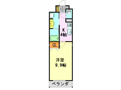 アーバンシャトー千葉(1K/2階)の間取り写真