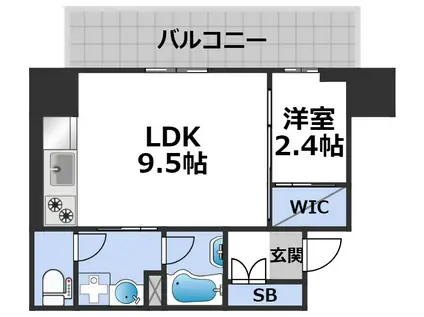 ルフォンプログレ堺筋本町タワーレジデンス(1LDK/15階)の間取り写真
