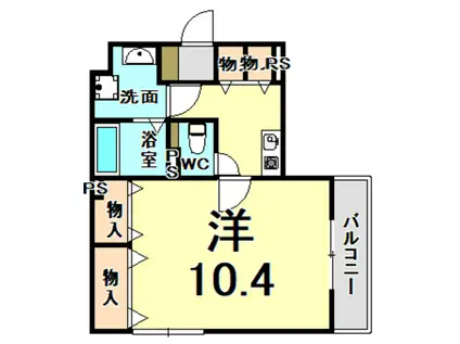 ウエスト高木II(ワンルーム/1階)の間取り写真