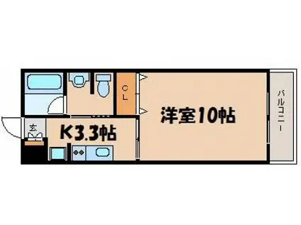 JRBハイツ矢野Ⅲ番館(1K/1階)の間取り写真