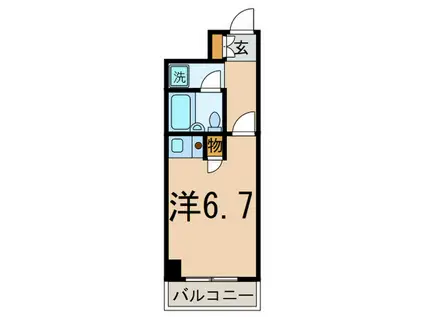 品川大井町スカイレジテル(ワンルーム/4階)の間取り写真