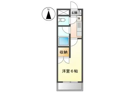 タケダビル(1K/2階)の間取り写真