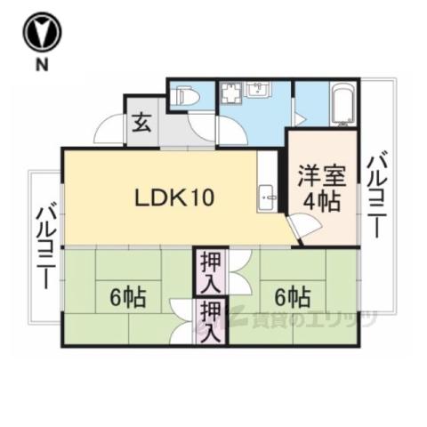 第2サンコウハイツ(3LDK/3階)の間取り写真