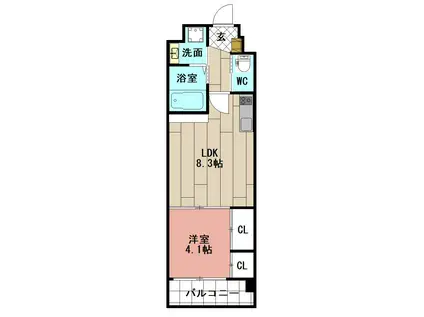 コンダクトレジデンスFUTAJIMA(1LDK/3階)の間取り写真