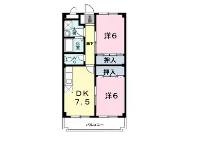 サンリーヴェ(2DK/1階)の間取り写真