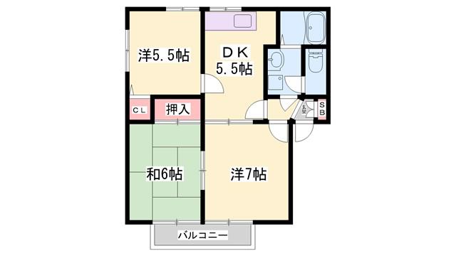 ディアス・オークラ(3DK/2階)の間取り写真
