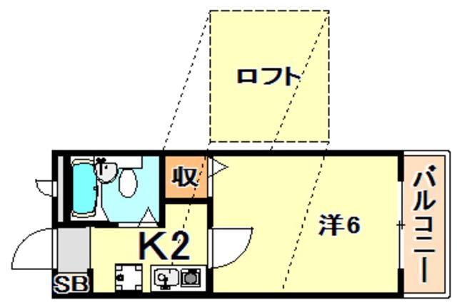 アミティエ山手(ワンルーム/1階)の間取り写真