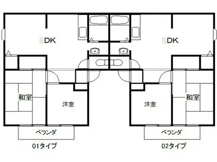 サンライフ人見A(2DK/1階)の間取り写真
