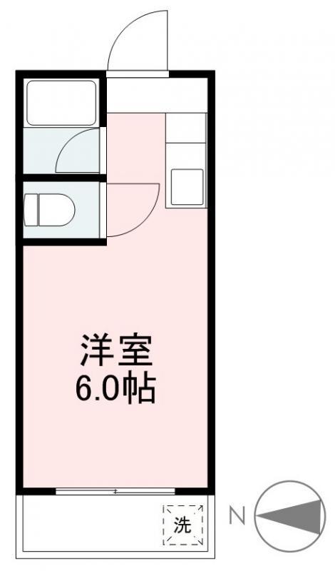 マイライフ鬼無(ワンルーム/2階)の間取り写真