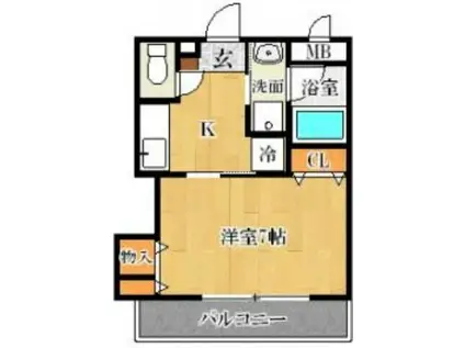 ライフコートセイ(1K/2階)の間取り写真