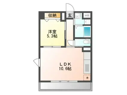 塔世西裏MSビル(1LDK/2階)の間取り写真