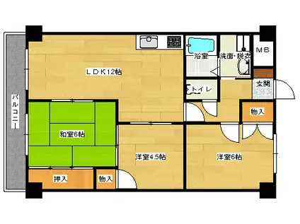 第2吉川ビル(3LDK/3階)の間取り写真