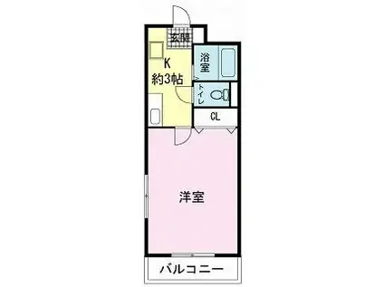ヴィラコンテッサ原(1K/2階)の間取り写真