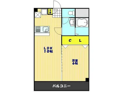 フローレス八番館 913948(1LDK/3階)の間取り写真