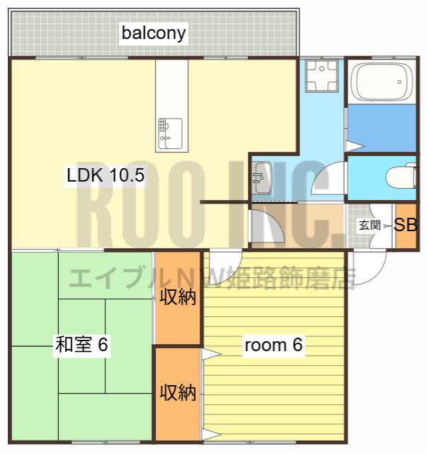 カサデモリ(2LDK/1階)の間取り写真